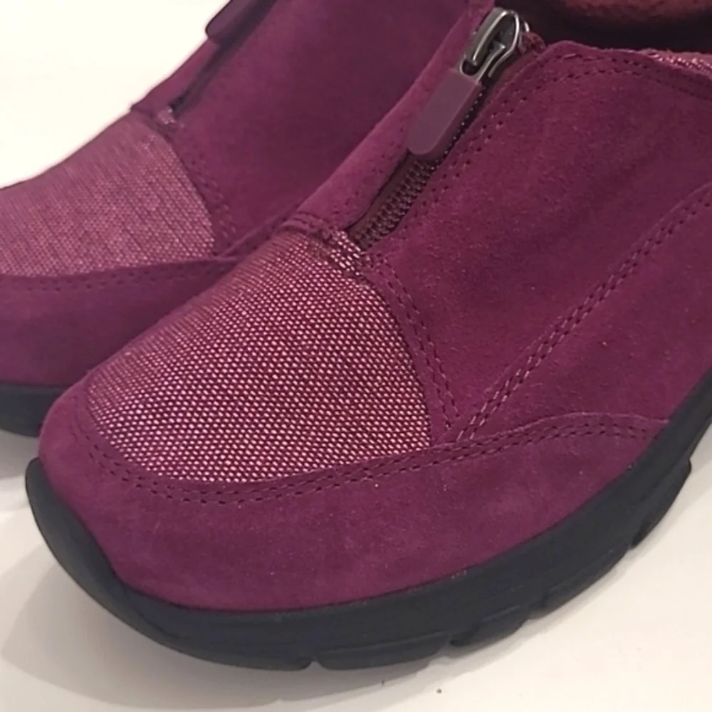 Lands’ End Suede Leather Boot Sneakers All Weather Insulated Half Zip Shoes NWOT